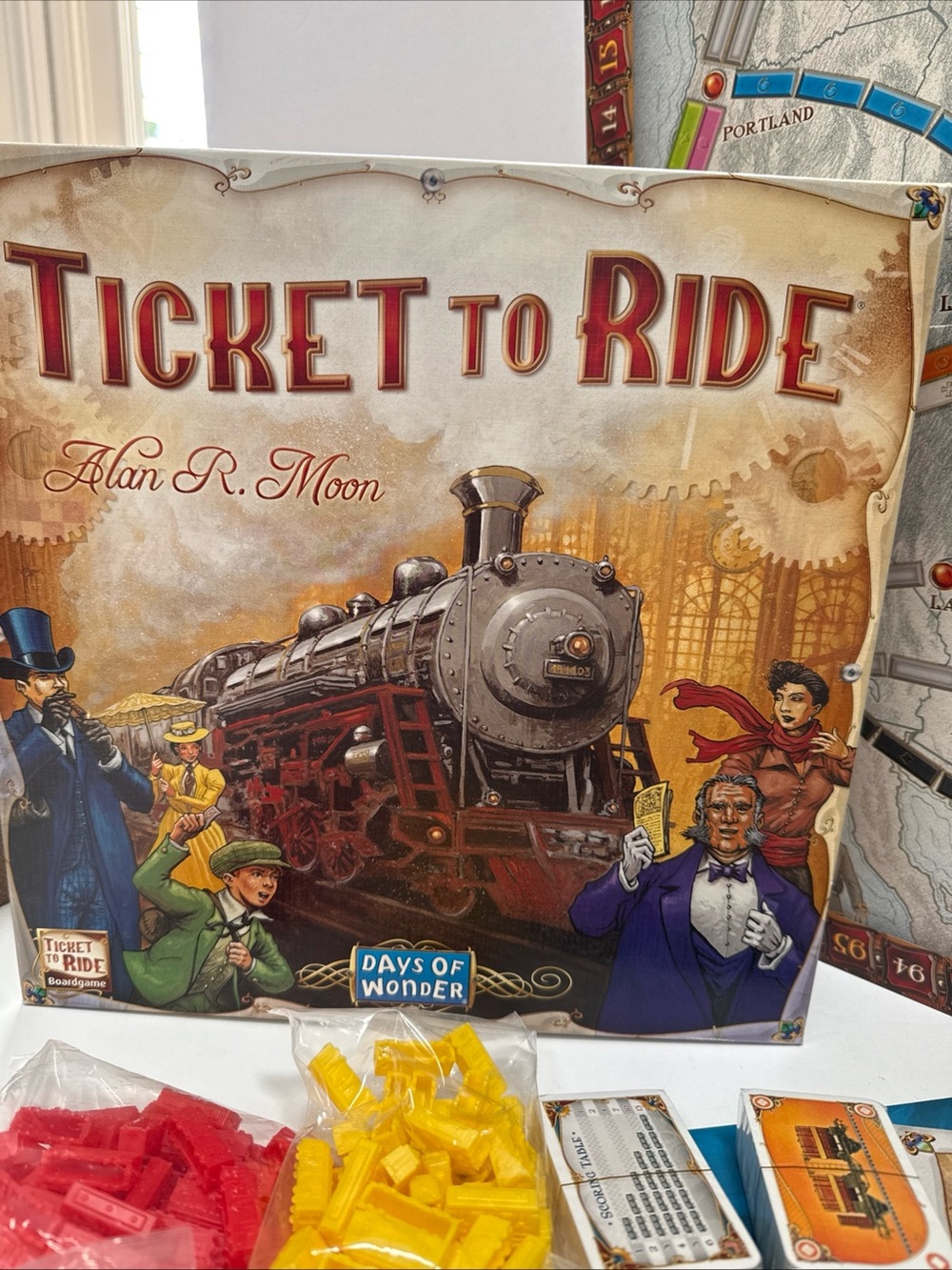 Ticket to Ride Board Game - - Red & Yellow Train Pieces
